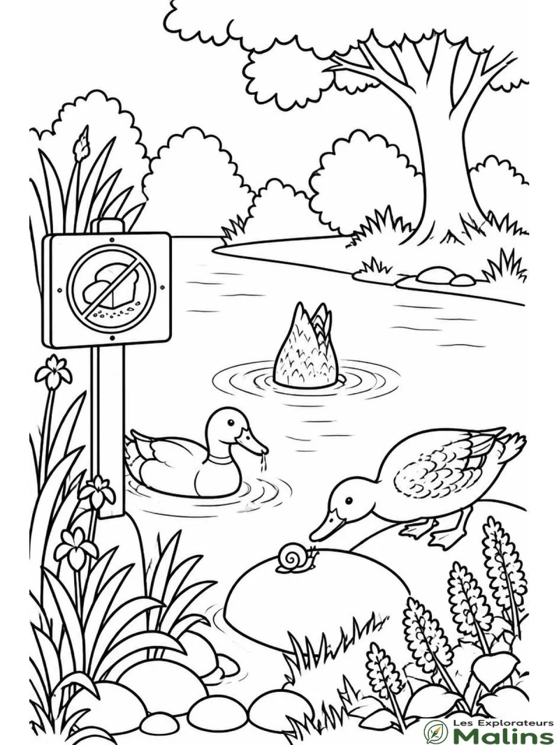 Coloriage sur le livre les explorateurs malins - mission ecolo