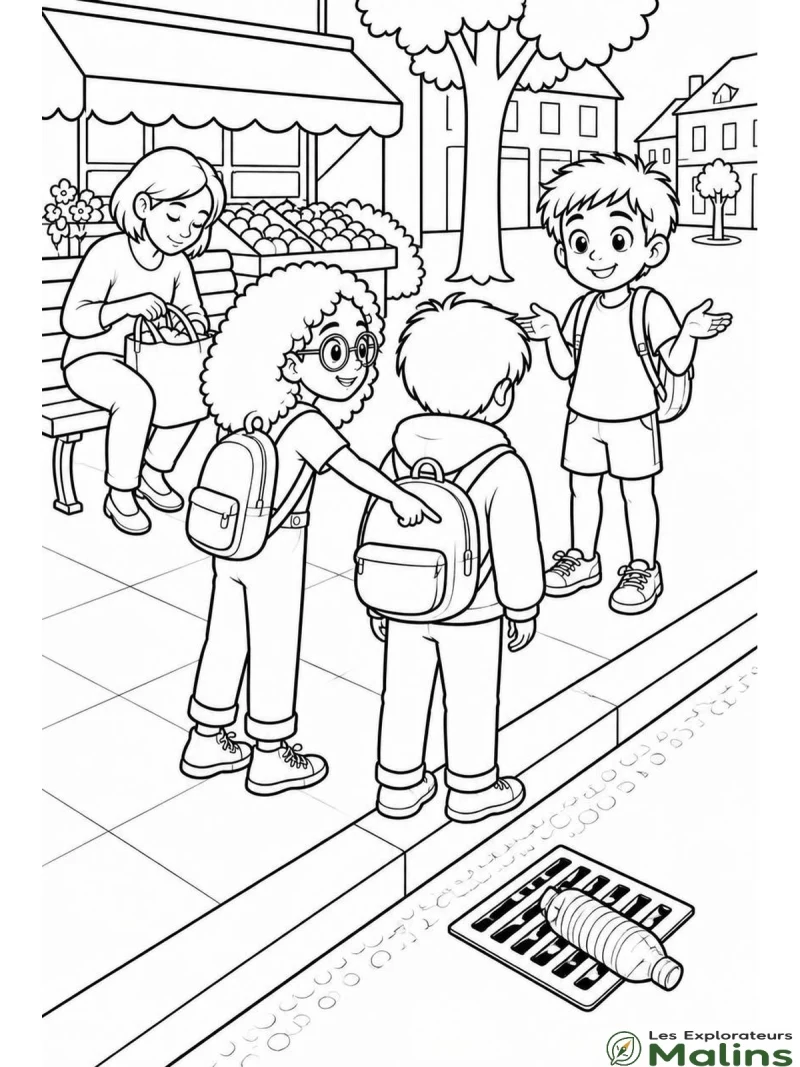 Coloriage Livre mission ecolo les explorateurs malins simple à imprimer