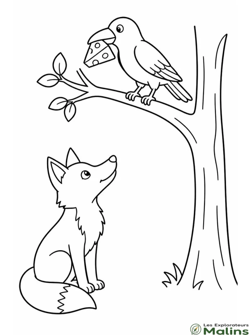 Coloriage renard gratuit à imprimer