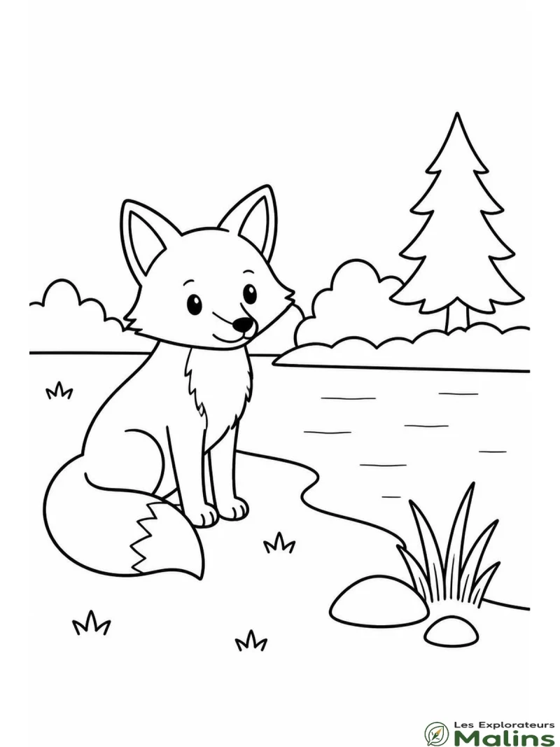 Coloriage renard maternelle à imprimer