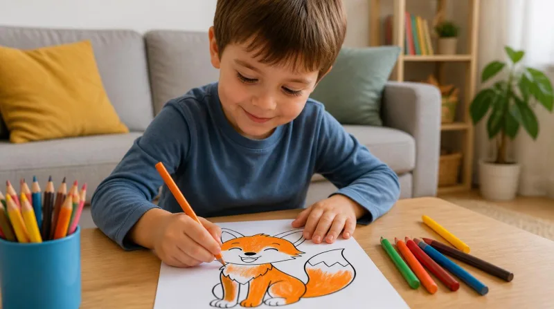 coloriage pour enfant facile de renard